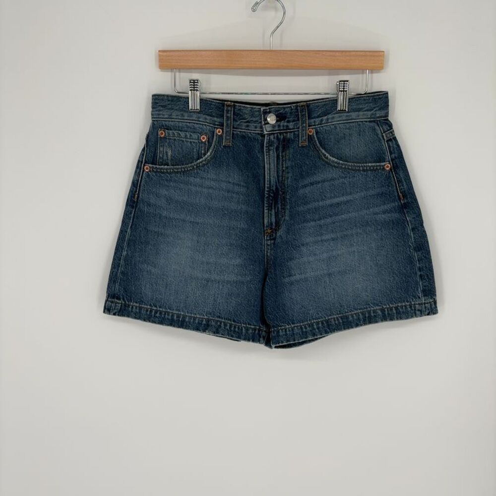 PISTOLA Dark Blue High-Rise Denim Jean Shorts